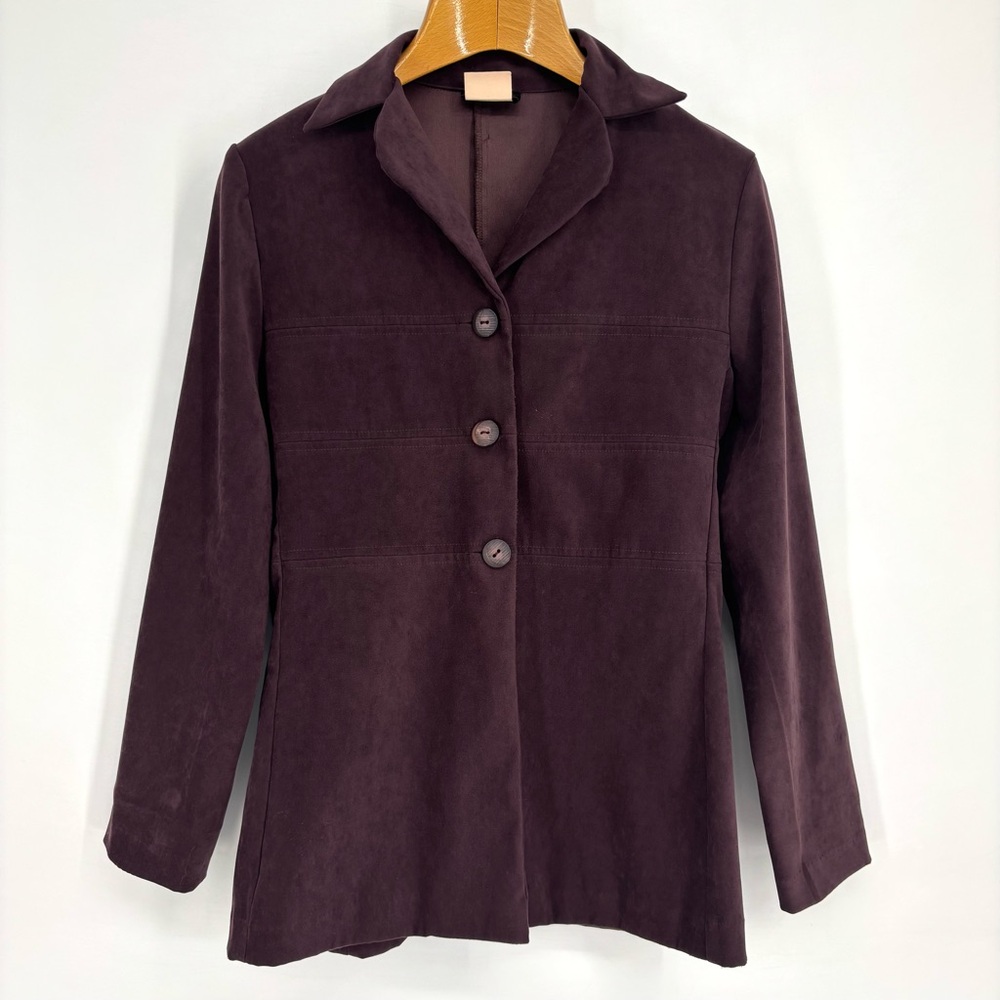 Tosca Vintage Dark Plum Fitted Blazer, 5/6